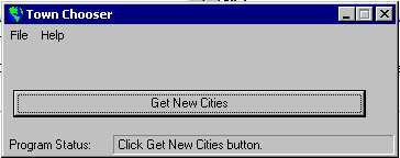 Town Chooser 2.0 Main Window